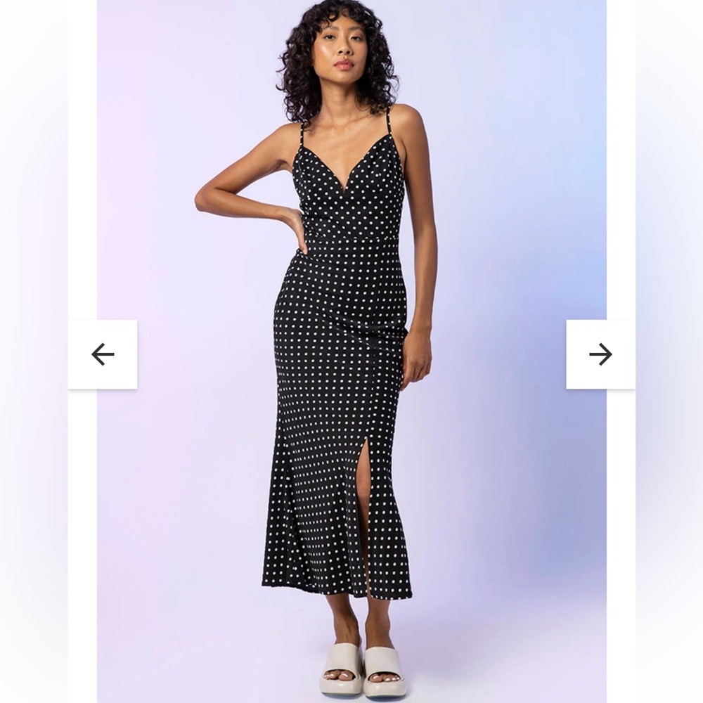 Revolve Line and dot RENEE MIDI DRESS size M polka dots